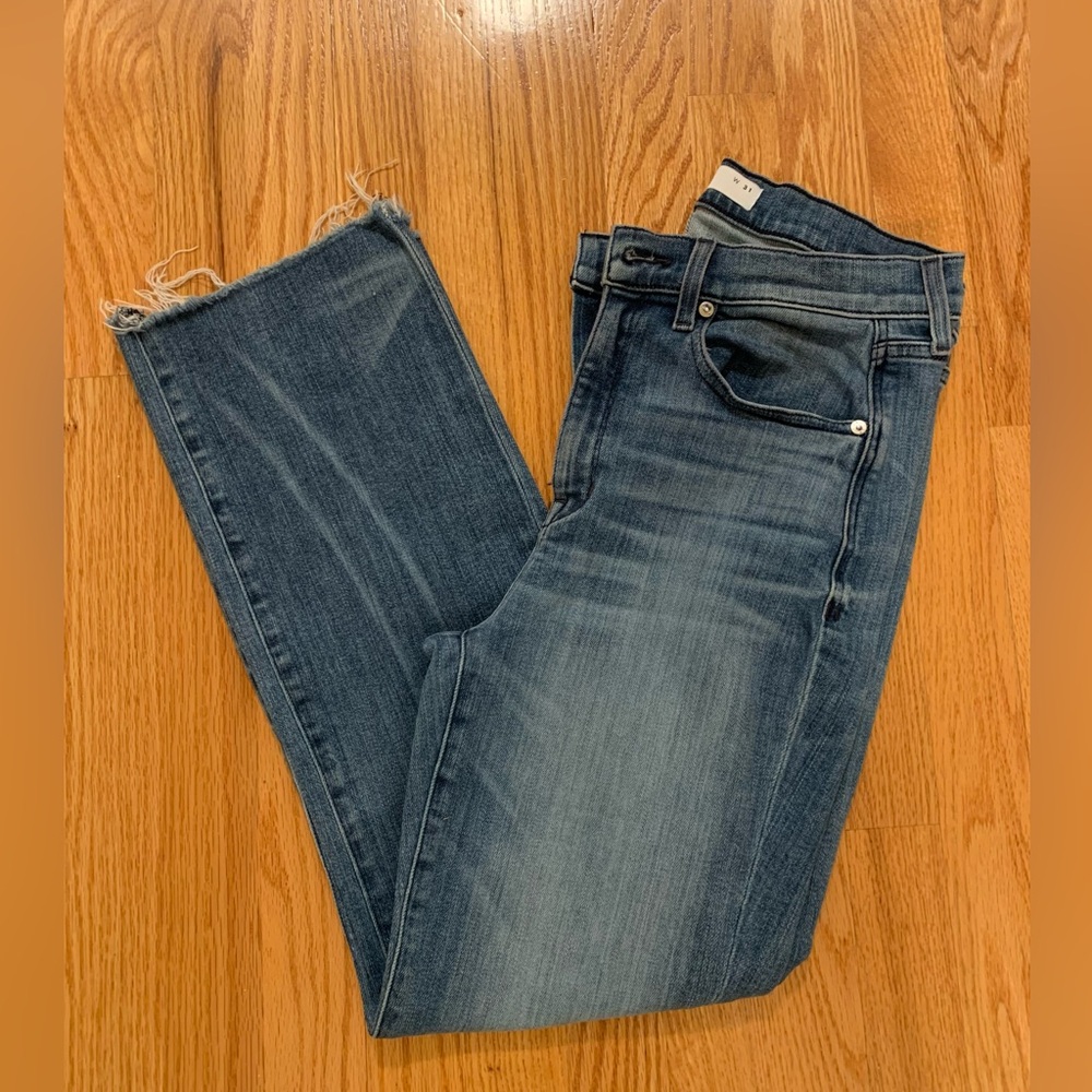 AYR The Bomb Pop Jeans Size 31 Raw Hem Straight Crop